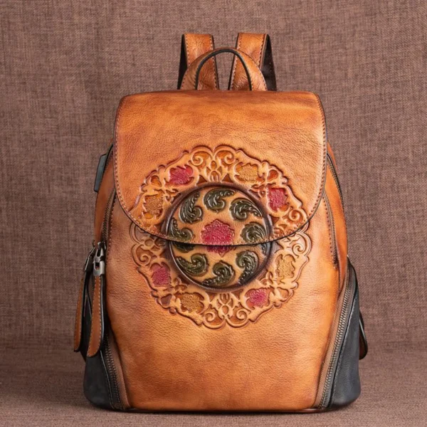Women's Texture Leather Backpack