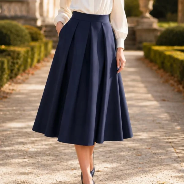 Pleated Midi Skirt