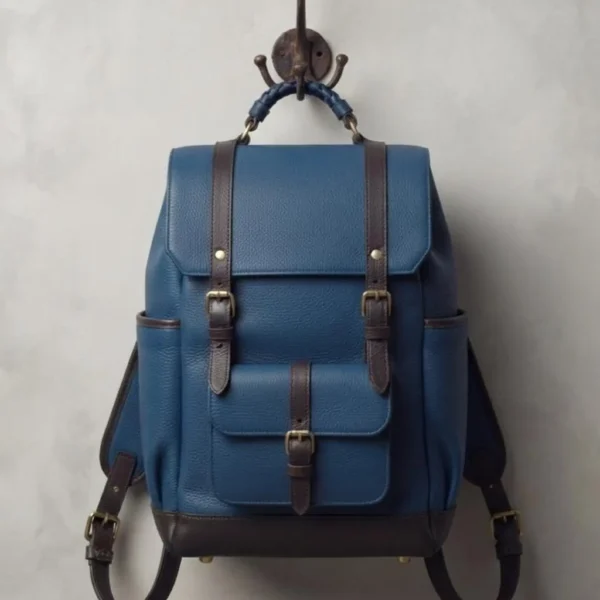 Natural Leather Casual Backpack