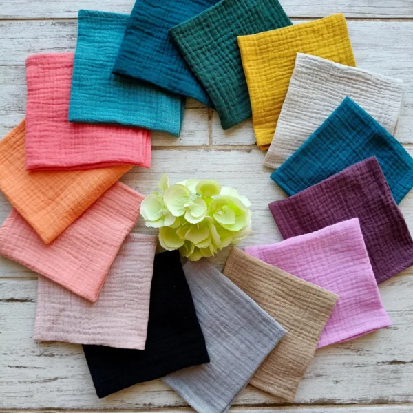 Handmade Lightweight Cotton Handkerchief for Travel, pack of 15